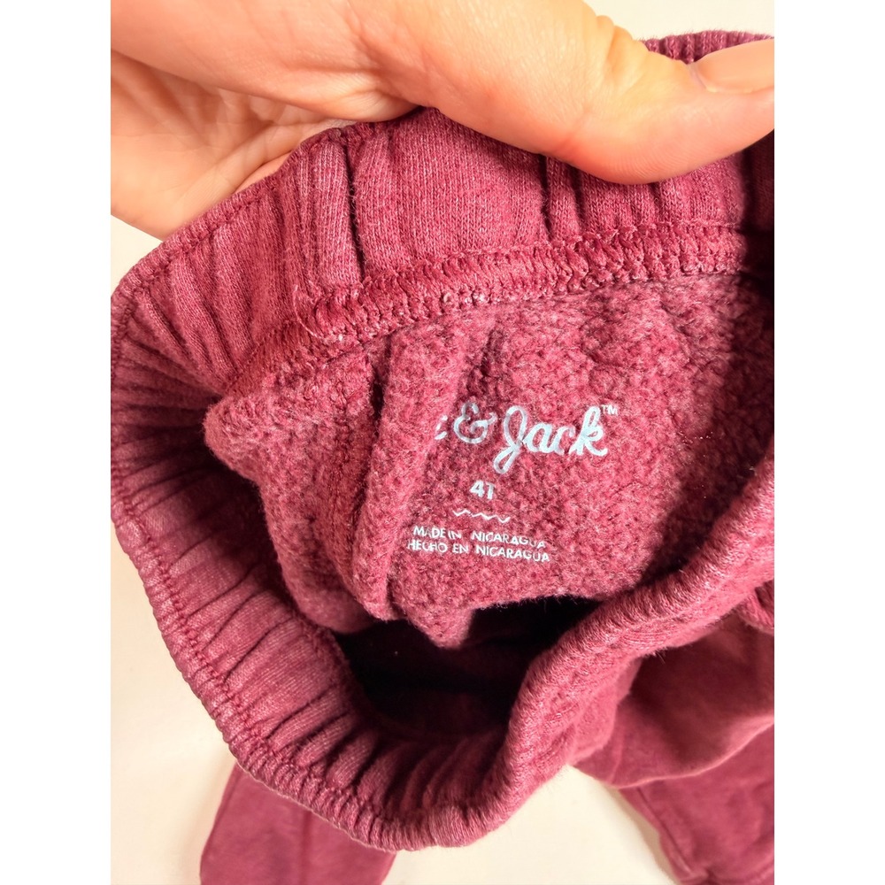 Cat & Jack Joggers Kids 4T Burgundy Excellent Fleece Lined Elastic Waist - Picture 2 of 2